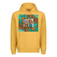 Mustard Fall Autumn Leopard Serape Mama Premium Hoodie - LillyAllenDesigns