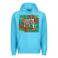Ocean Blue Fall Autumn Leopard Serape Mama Premium Hoodie - LillyAllenDesigns