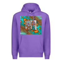 Purple Fall Autumn Leopard Serape Mama Premium Hoodie - LillyAllenDesigns