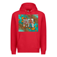 Red Fall Autumn Leopard Serape Mama Premium Hoodie - LillyAllenDesigns