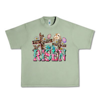 Oil Green He is risen Easter Day Urban Heavy Tee - CowGirlArtShop