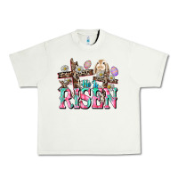 Pistachio He is risen Easter Day Urban Heavy Tee - CowGirlArtShop