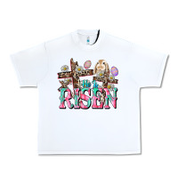 White He is risen Easter Day Urban Heavy Tee - CowGirlArtShop