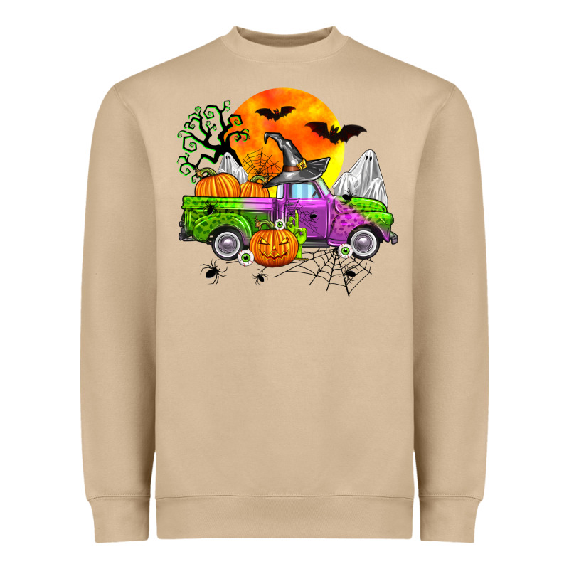 Halloween Farm Truck Heavyweight Sweatshirt by Zillion Design Studio | Teevron