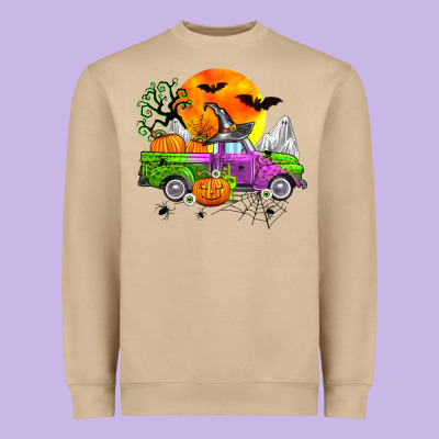 Halloween Farm Truck Heavyweight Sweatshirt Designed By Zillion Design Studio
