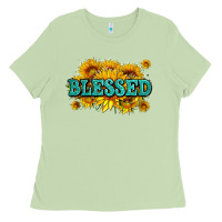 Matcha glitter blessed with sunflowers Ladies Tee - AdoDesignShop