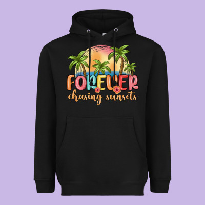 Forever Chasing Sunsets Heavyweight Hoodie Designed By Maliassmallbusiness