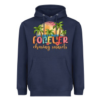 Navy forever chasing sunsets Heavyweight Hoodie - MaliasSmallBusiness