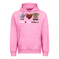 Fuchsia Pink Peace Love Veteran Urban Hoodie - Bettercallsaul