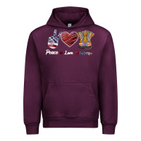 Mauve Wine Peace Love Veteran Urban Hoodie - Bettercallsaul