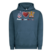 Pigment Midnight Navy Peace Love Veteran Urban Hoodie - Bettercallsaul