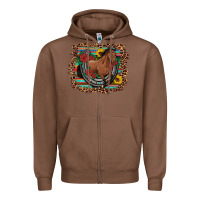Chestnut western horse horseshoe roses sunflowers serape leopard Zipper Hoodie - Artiststas