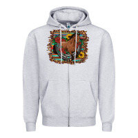 Heather Grey western horse horseshoe roses sunflowers serape leopard Zipper Hoodie - Artiststas