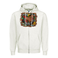 Western Horse Horseshoe Roses Sunflowers Serape Leopard Zipper Hoodie | Teevron