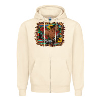Sandshell western horse horseshoe roses sunflowers serape leopard Zipper Hoodie - Artiststas