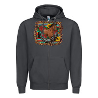 Smoke western horse horseshoe roses sunflowers serape leopard Zipper Hoodie - Artiststas