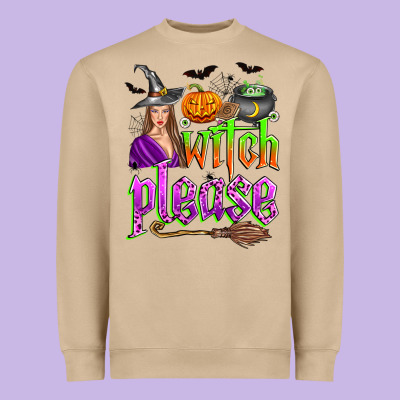Witch Please Heavyweight Sweatshirt Designed By Zillion Design Studio