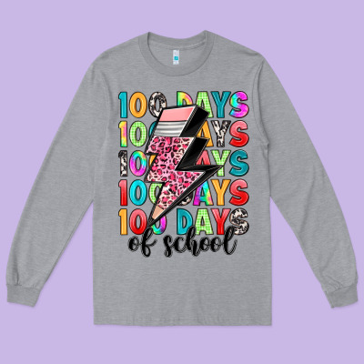 100 Days Of School Long Sleeve Tee Designed By Artiststas