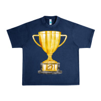 Navy throphy cup Urban Heavy Tee - FaDigitalArtStudio