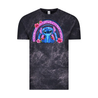 Cloud Black stitch rainbow Vintage Tee - Zillion Design Studio