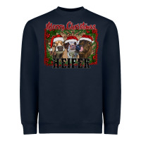 Navy merry christmas heifer Heavyweight Sweatshirt - RanaPortraitStore