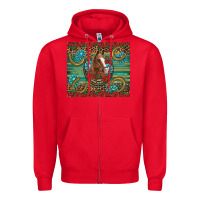 Red western horse horseshoe roses gemstones glitter wooden Zipper Hoodie - Artiststas