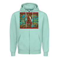 Seafoam western horse horseshoe roses gemstones glitter wooden Zipper Hoodie - Artiststas