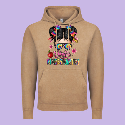 Hello Kindergarten Vintage Hoodie Designed By Texasbilliewilder