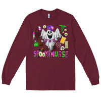 Burgundy spooky nurse Long Sleeve Tee - AdoDesignShop