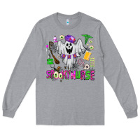 Heather Grey spooky nurse Long Sleeve Tee - AdoDesignShop