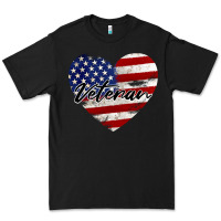 Black veteran heart american flag Premium Tee - BarkalooDesign