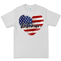 Dove Grey veteran heart american flag Premium Tee - BarkalooDesign