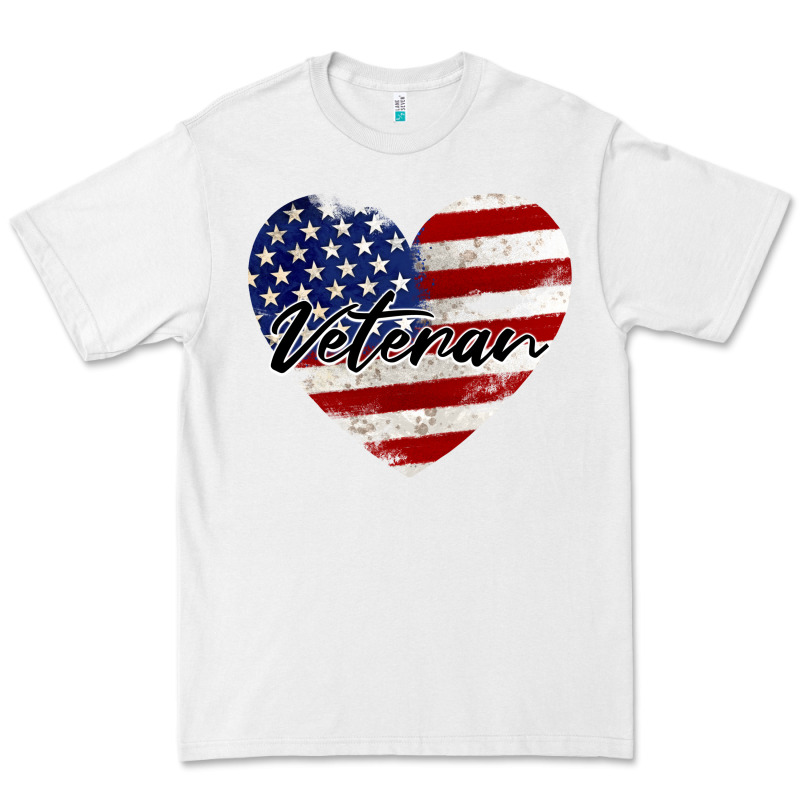 Veteran Heart American Flag Premium Tee by BarkalooDesign | Teevron