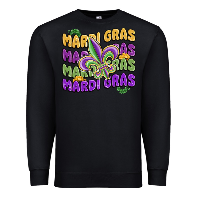 Mardi Gras With Fleur De Lis Premium Sweatshirt by MaliasSmallBusiness | Teevron
