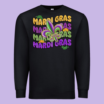 Mardi Gras With Fleur De Lis Premium Sweatshirt Designed By Maliassmallbusiness