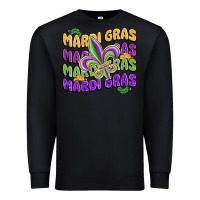 Black mardi gras with fleur de lis Premium Sweatshirt - MaliasSmallBusiness