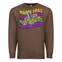 Chestnut mardi gras with fleur de lis Premium Sweatshirt - MaliasSmallBusiness