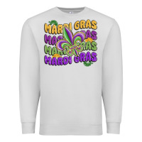 Dove Grey mardi gras with fleur de lis Premium Sweatshirt - MaliasSmallBusiness