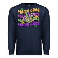 Navy mardi gras with fleur de lis Premium Sweatshirt - MaliasSmallBusiness