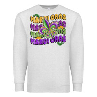 Oatmeal Heather mardi gras with fleur de lis Premium Sweatshirt - MaliasSmallBusiness
