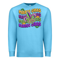 Ocean Blue mardi gras with fleur de lis Premium Sweatshirt - MaliasSmallBusiness