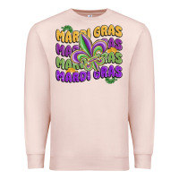 Pale Pink mardi gras with fleur de lis Premium Sweatshirt - MaliasSmallBusiness
