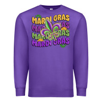 Purple mardi gras with fleur de lis Premium Sweatshirt - MaliasSmallBusiness