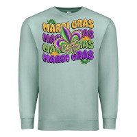Seafoam mardi gras with fleur de lis Premium Sweatshirt - MaliasSmallBusiness