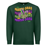 Sports Green mardi gras with fleur de lis Premium Sweatshirt - MaliasSmallBusiness