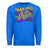True Royal mardi gras with fleur de lis Premium Sweatshirt - MaliasSmallBusiness