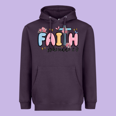 Faith Ephesians 2 8 Heavyweight Hoodie Designed By Maliassmallbusiness