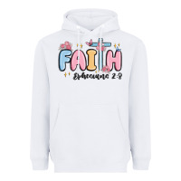 White faith ephesians 2 8 Heavyweight Hoodie - MaliasSmallBusiness