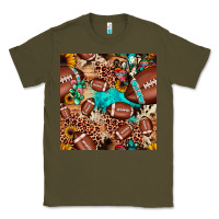 Army Green football cactus sunflower seamless pattern Classic Tee - JahusDesignShop