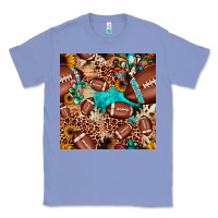 Colony Blue football cactus sunflower seamless pattern Classic Tee - JahusDesignShop